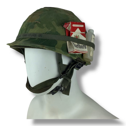 US Vietnam War Paratrooper Helmet with Shell, Band, and Accouterments