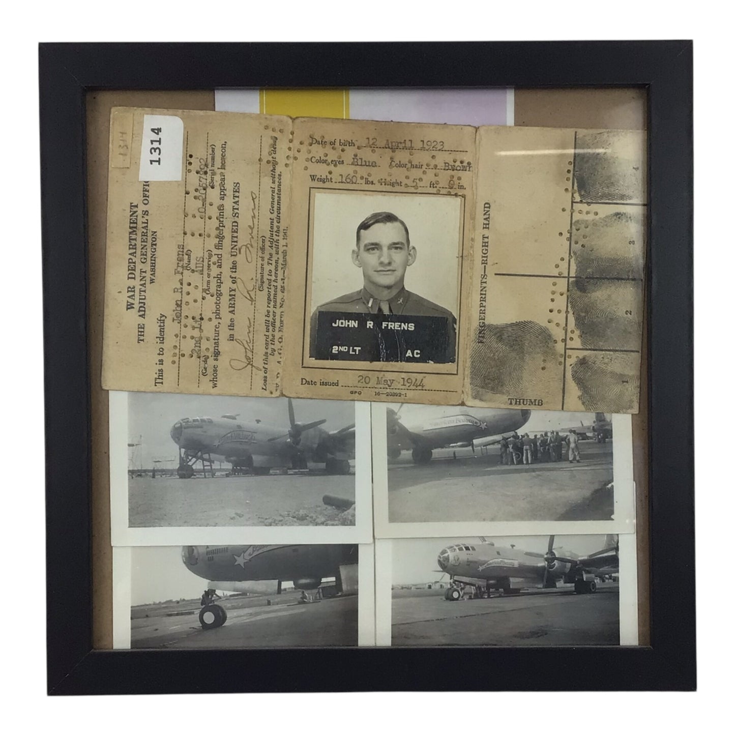 US WW2 Bomber Pilot Grouping of Lieutenant Colonel John R. Frens