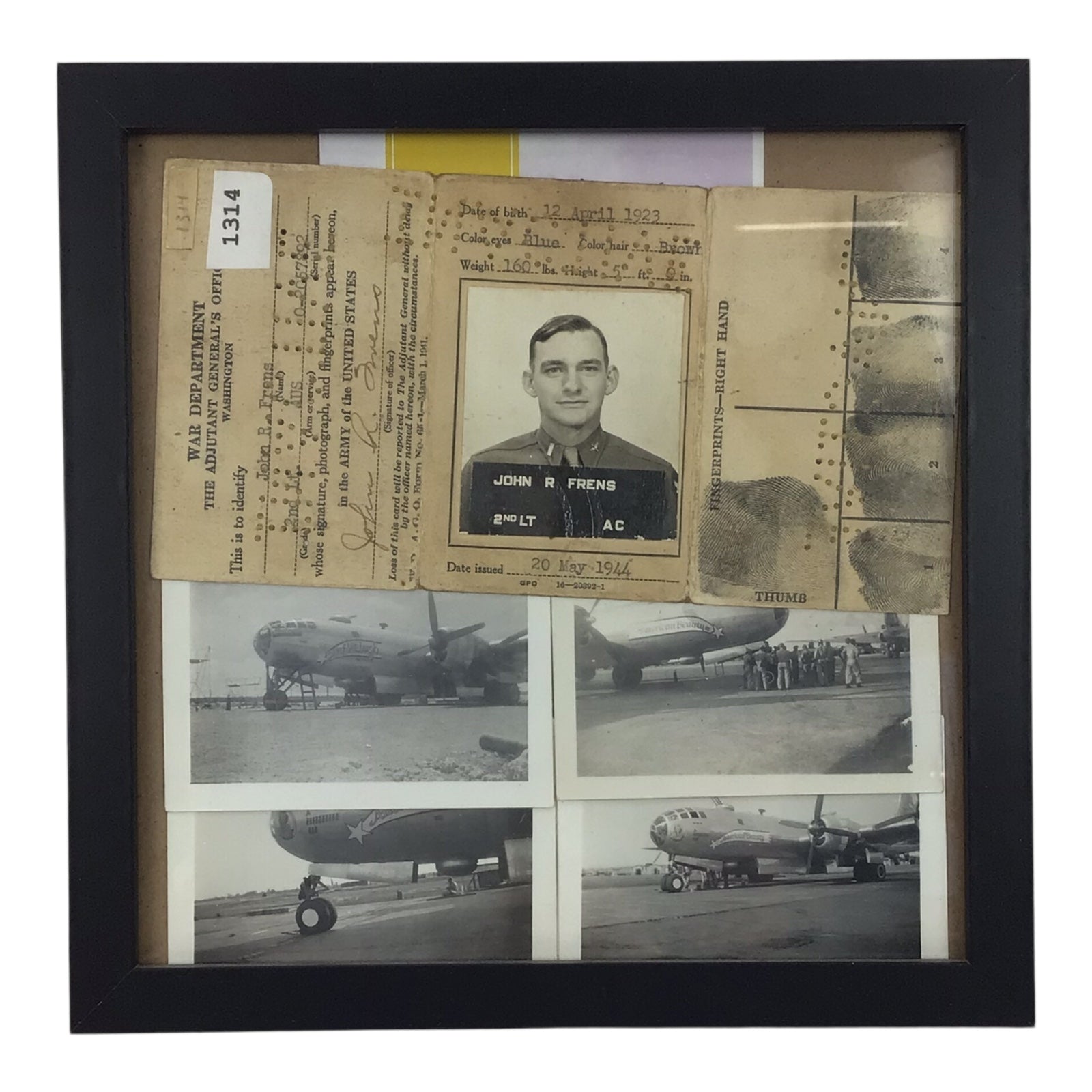 US WW2 Bomber Pilot Grouping of Lieutenant Colonel John R. Frens