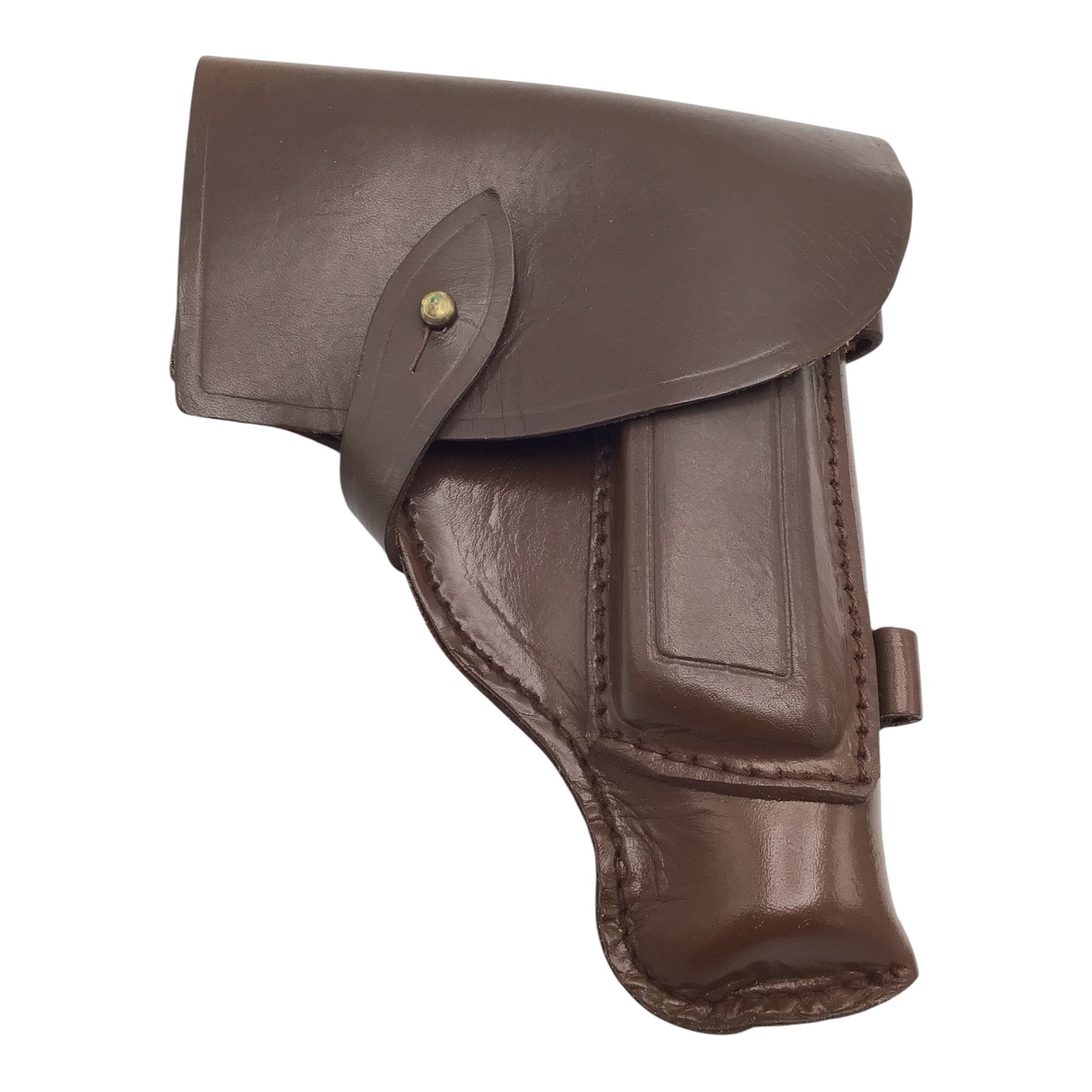 USSR/Russian Military Soviet Army Makarov PM Pistol Belt Holster – 1985 Brown Leather with Safety Strap Lanyard