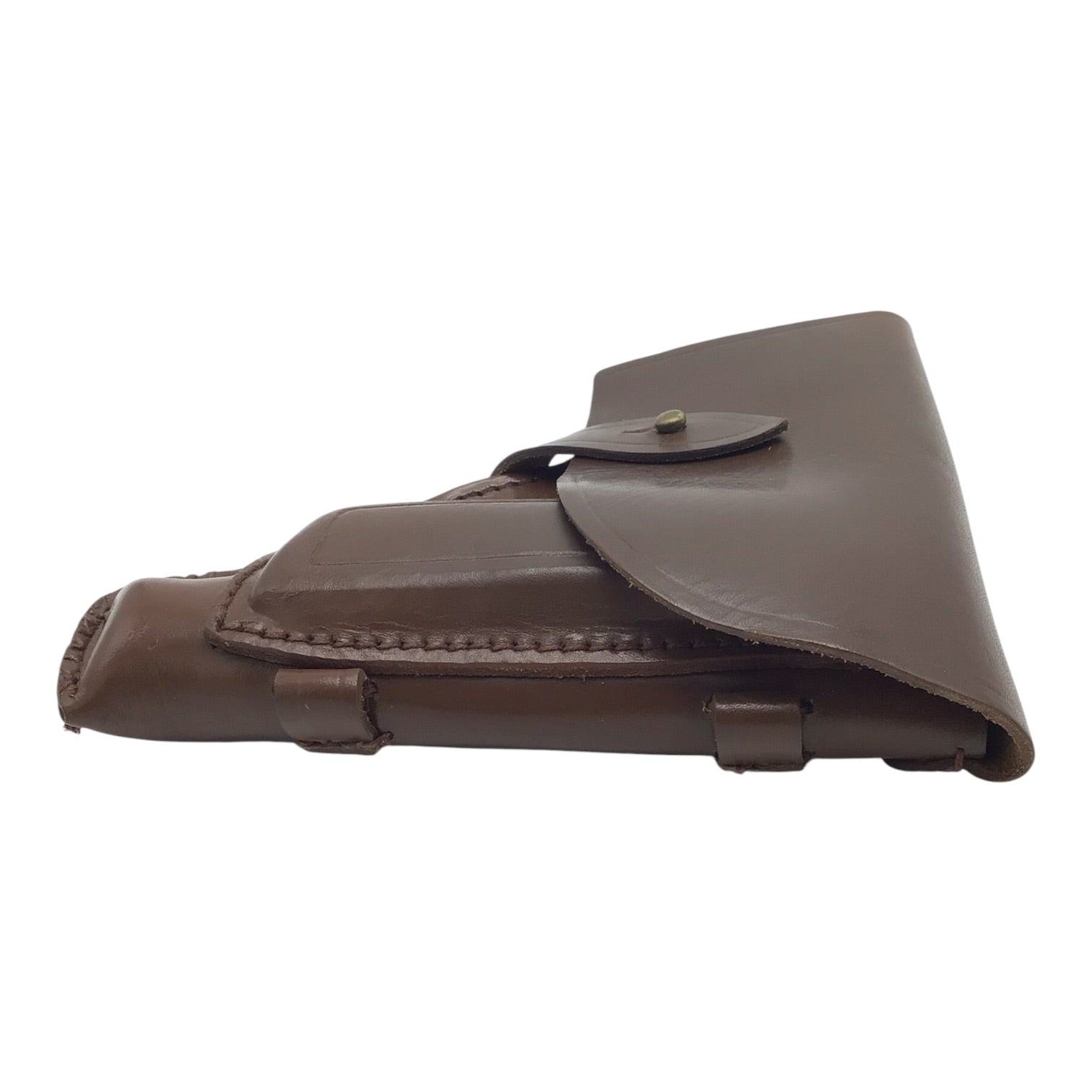 USSR/Russian Military Soviet Army Makarov PM Pistol Belt Holster – 1985 Brown Leather with Safety Strap Lanyard