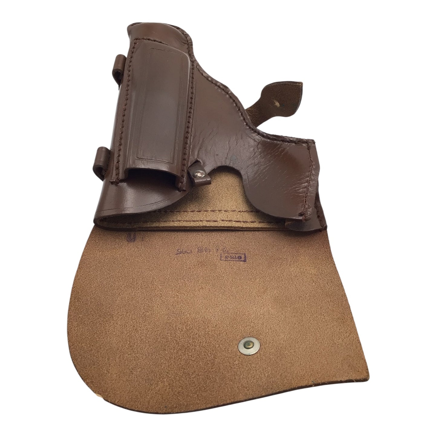 USSR/Russian Military Soviet Army Makarov PM Pistol Belt Holster – 1985 Brown Leather with Safety Strap Lanyard