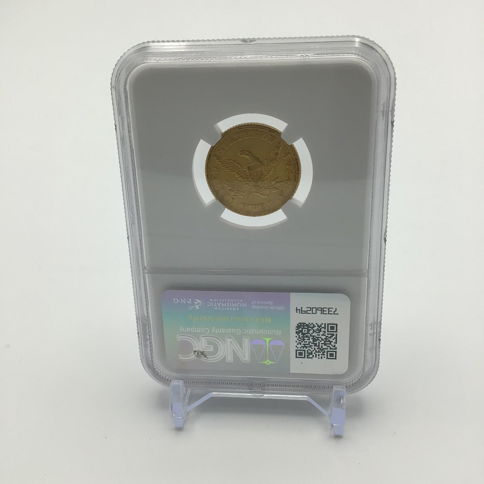 U.S. 1855 Five Dollar Coin AU 58