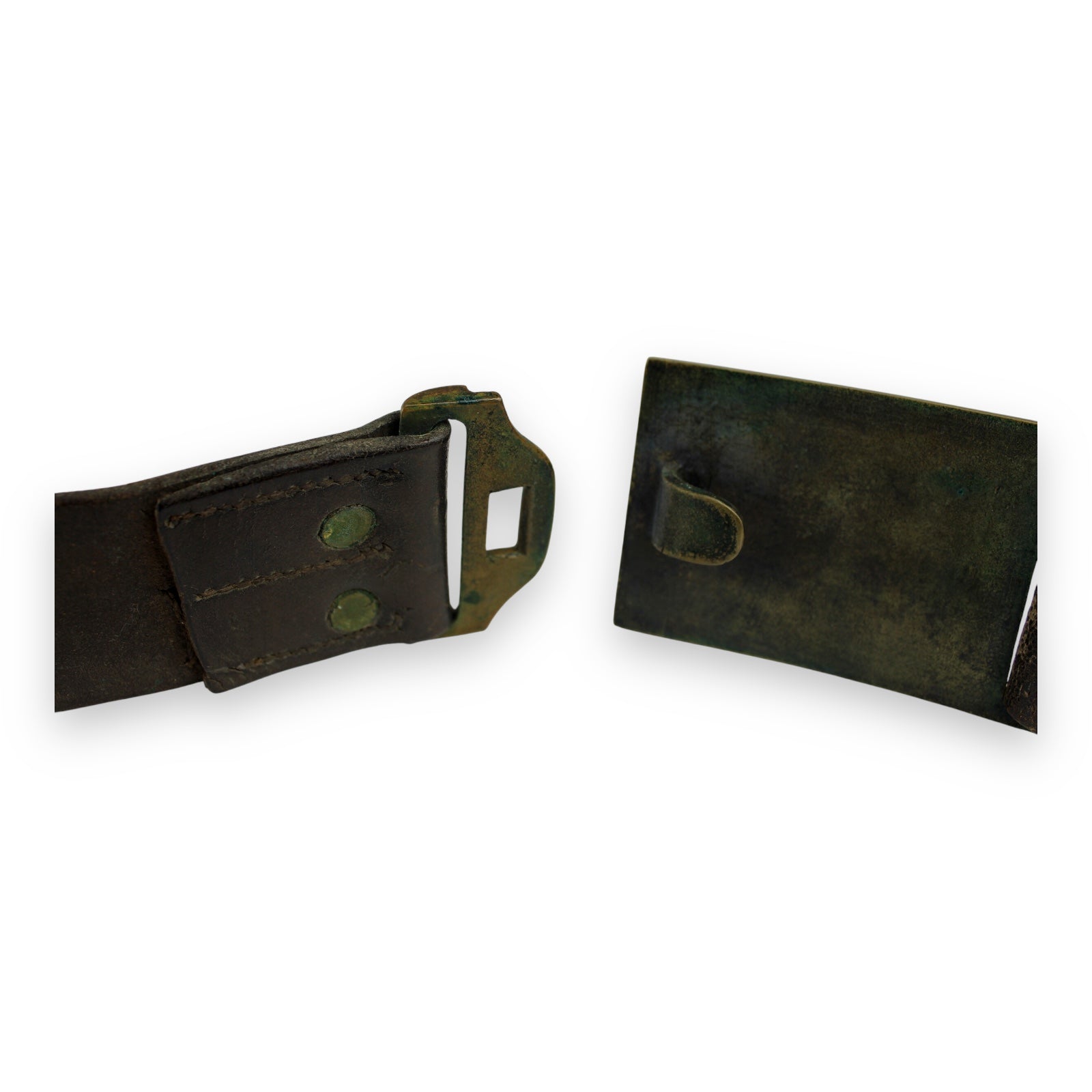 U.S. 19th Century Military Brass Buckle with Original Leather Belt