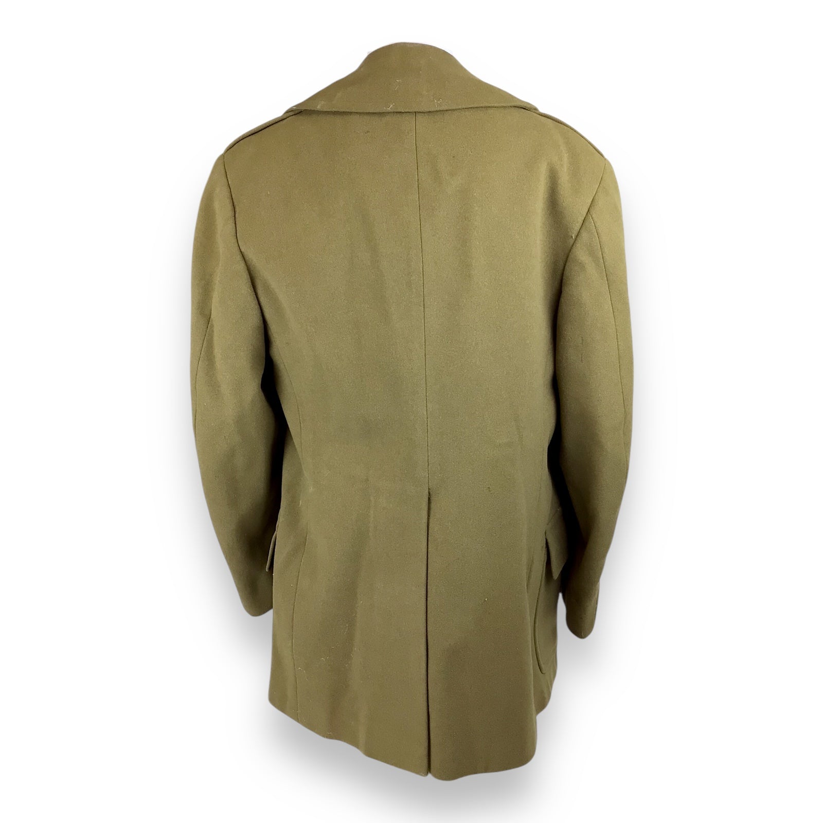U.S. Army Officer’s WWII-Era Olive Wool Overcoat – Double-Breasted Melton