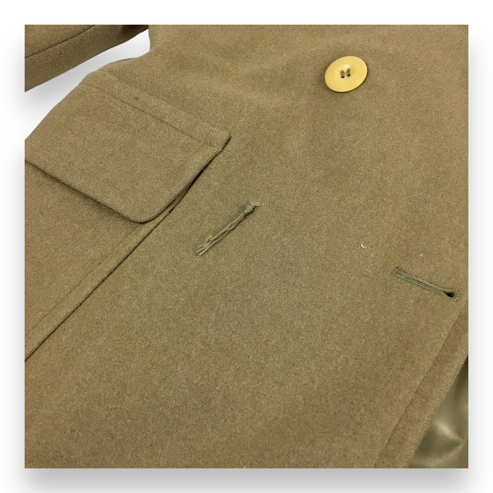 U.S. Army Officer’s WWII-Era Olive Wool Overcoat – Double-Breasted Melton