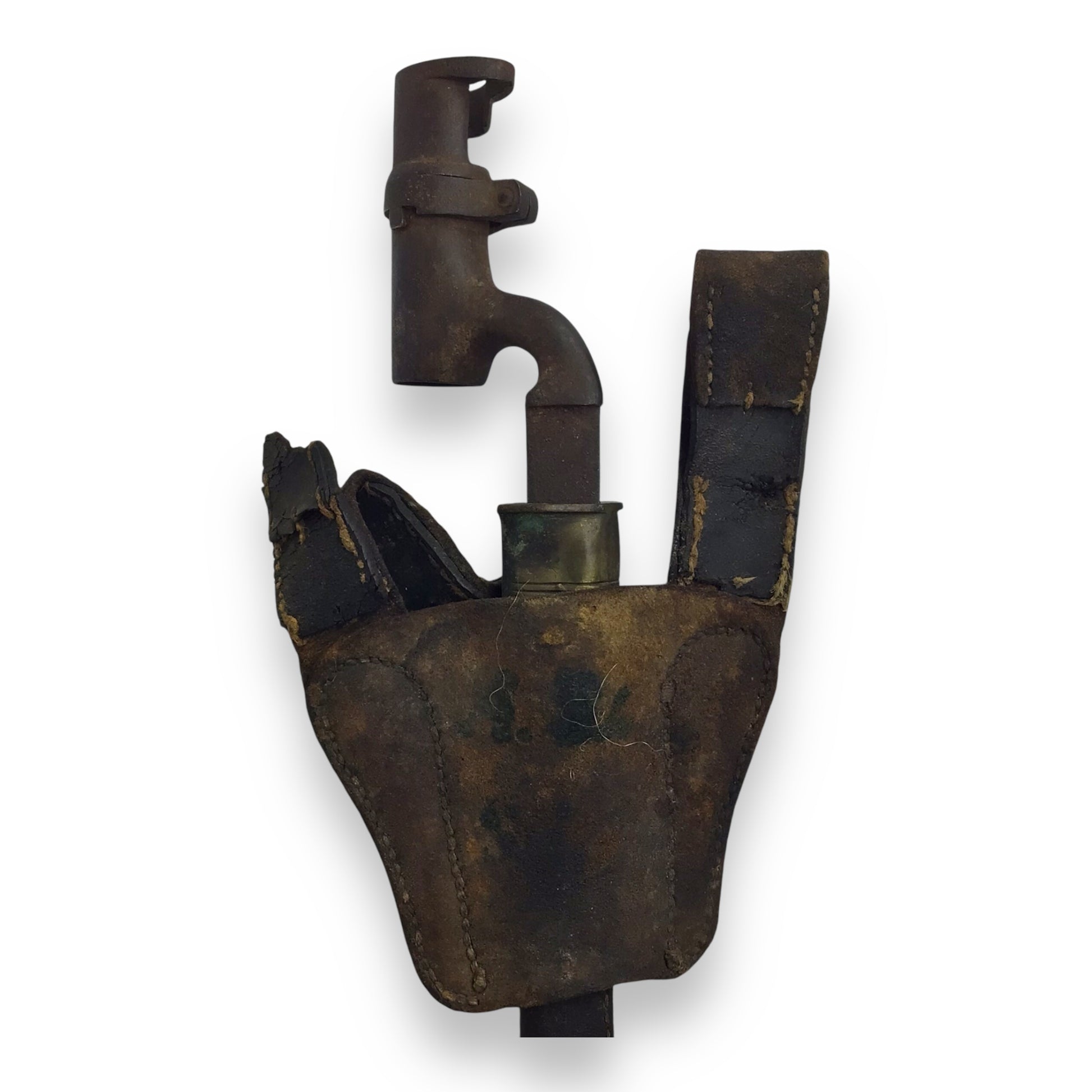 U.S. Civil War Bayonet w/ Holster & Rare Leather Belt Hanger – 19th Century