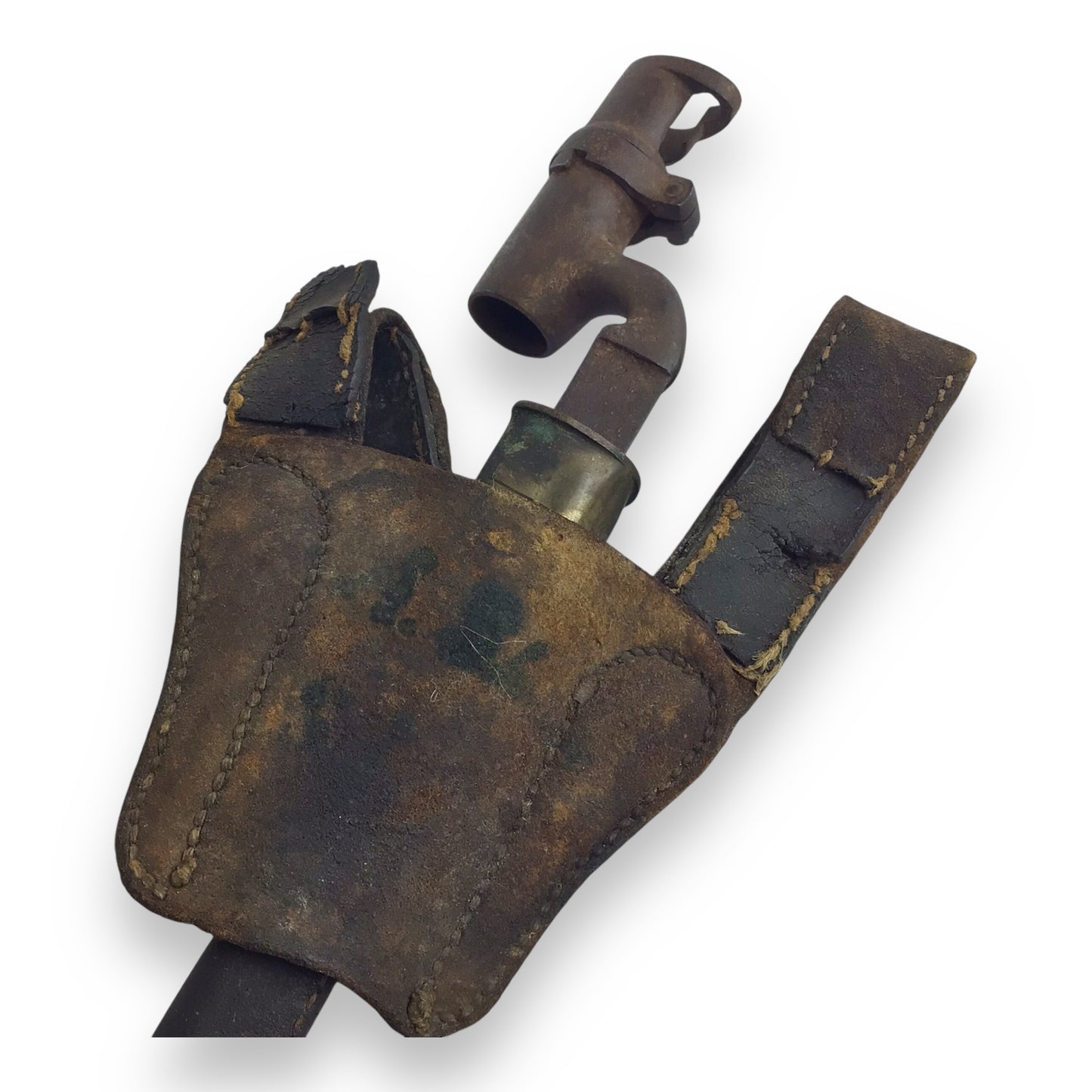 U.S. Civil War Bayonet w/ Holster & Rare Leather Belt Hanger – 19th Century