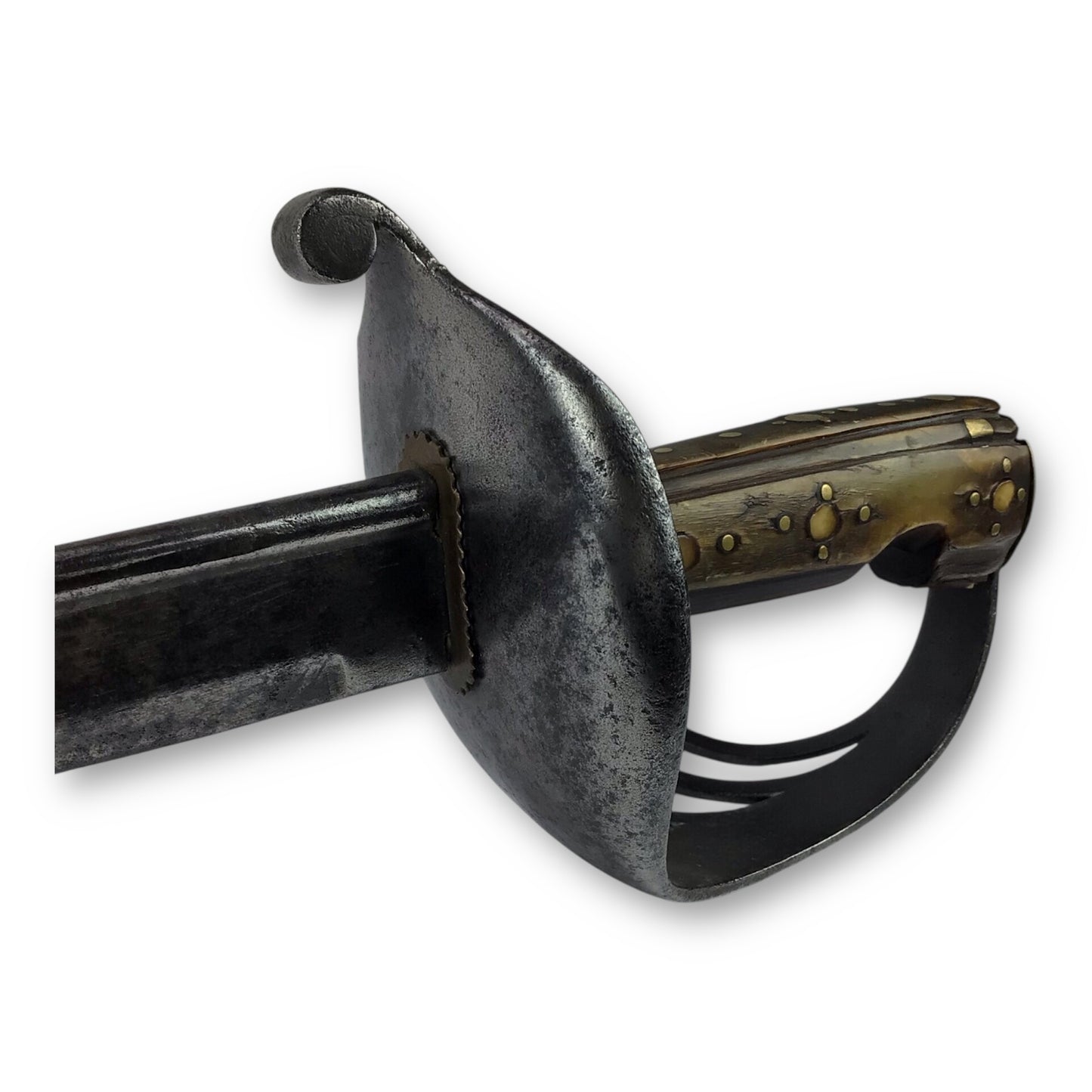 U.S. Revolution War Heavy Cavalry Sabre - Quill Tip, Bone & Brass Hilt