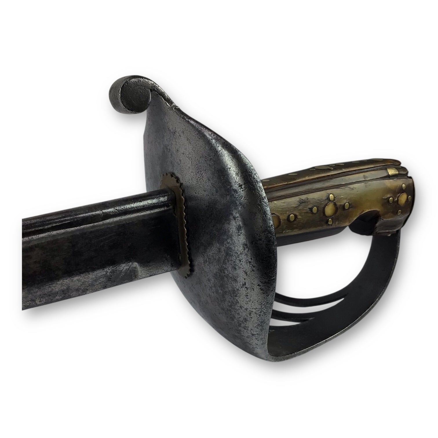 U.S. Revolution War Heavy Cavalry Sabre - Quill Tip, Bone & Brass Hilt