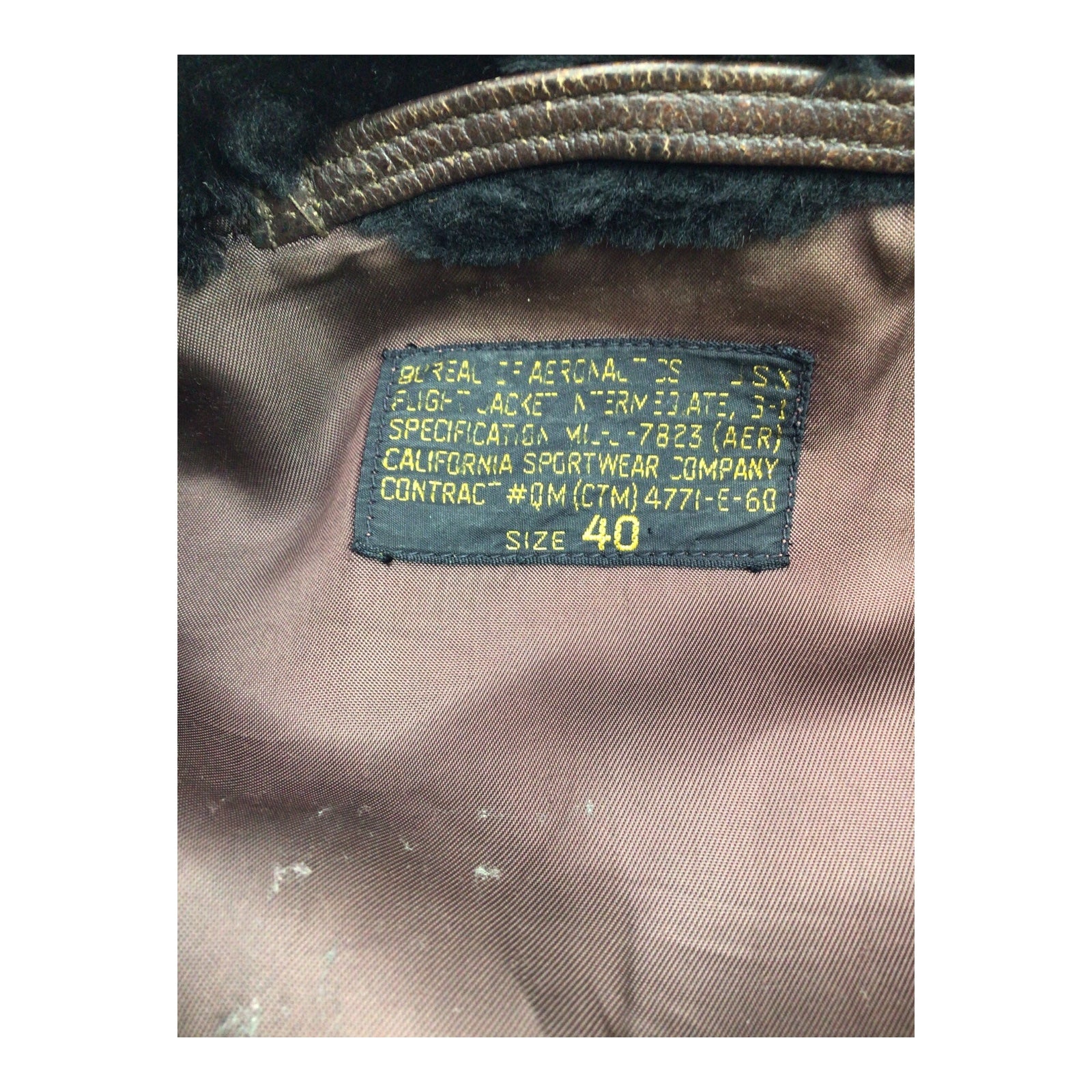 U.S. Vietnam War Brown Leather Flight Jacket VP-811 Patch