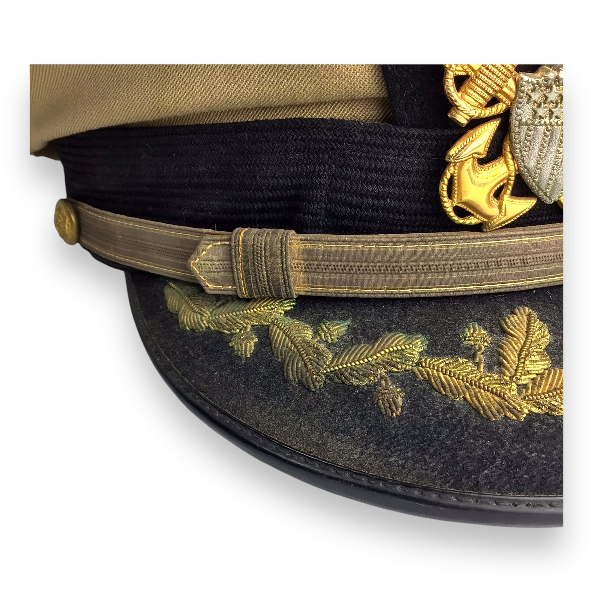 U.S. WW2 Navy Commander Visor Cap | Bancroft Zephyr Khaki Officer Cap