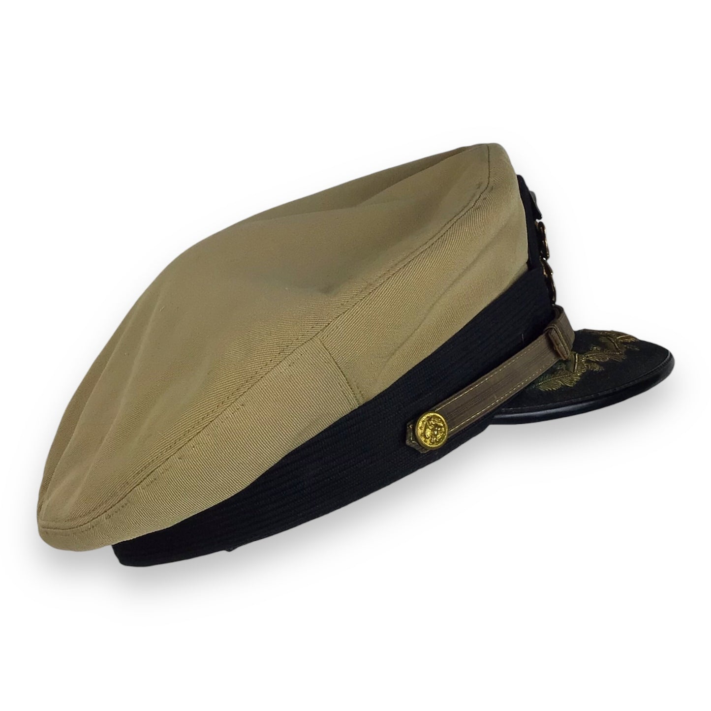 U.S. WW2 Navy Commander Visor Cap | Bancroft Zephyr Khaki Officer Cap