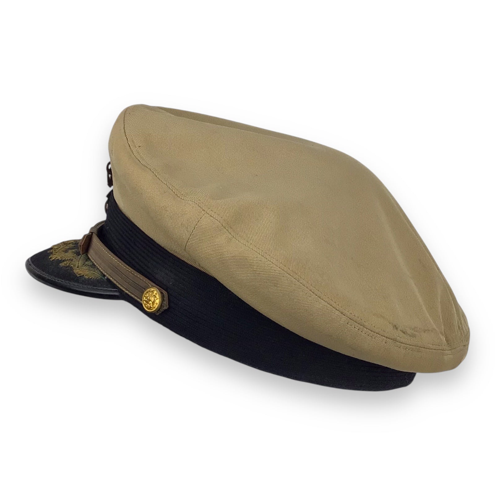 U.S. WW2 Navy Commander Visor Cap | Bancroft Zephyr Khaki Officer Cap