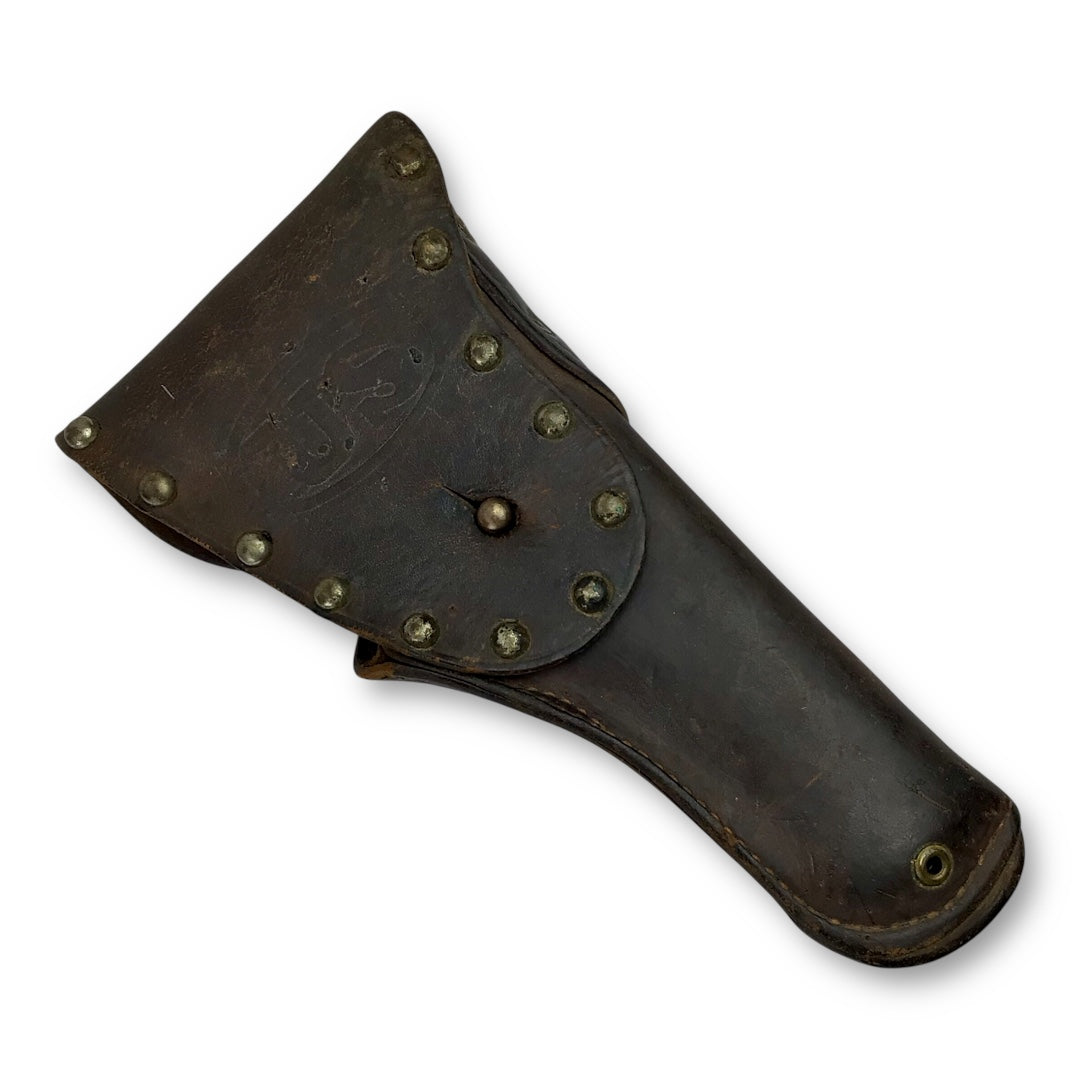 U.S. WWII Leather Pistol Holster Boyt 1940 & Non-Regulation Brass Stud