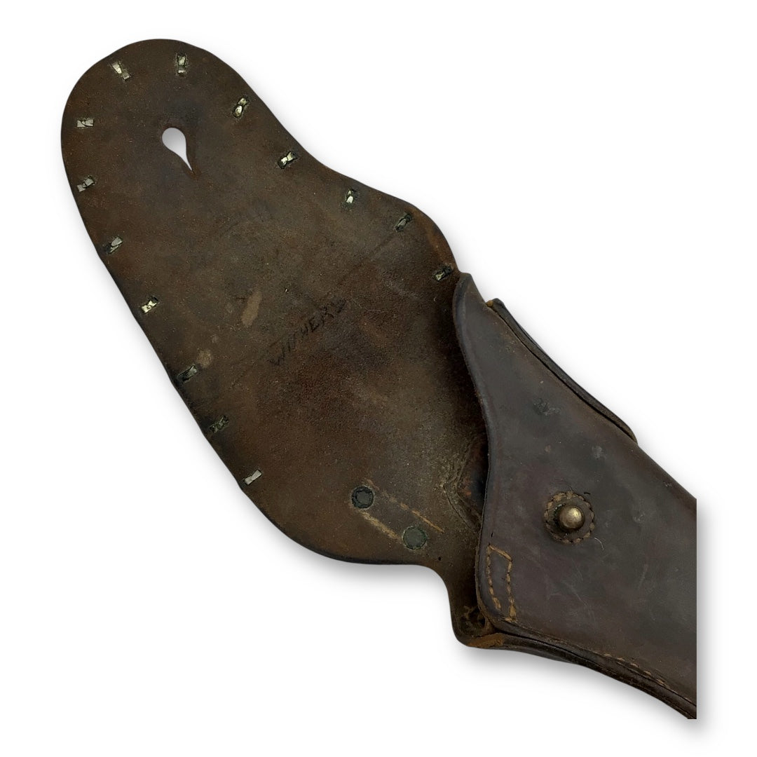 U.S. WWII Leather Pistol Holster Boyt 1940 & Non-Regulation Brass Stud