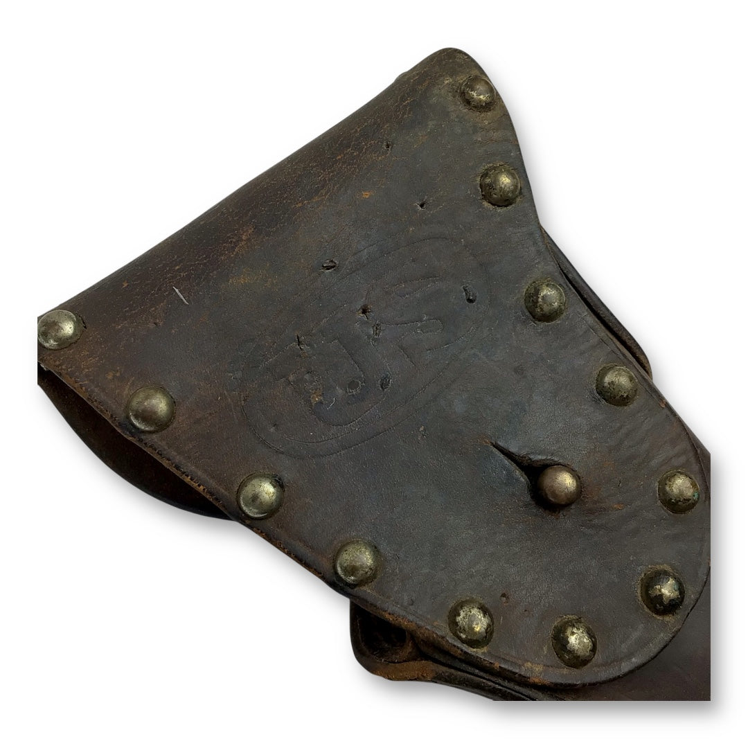 U.S. WWII Leather Pistol Holster Boyt 1940 & Non-Regulation Brass Stud