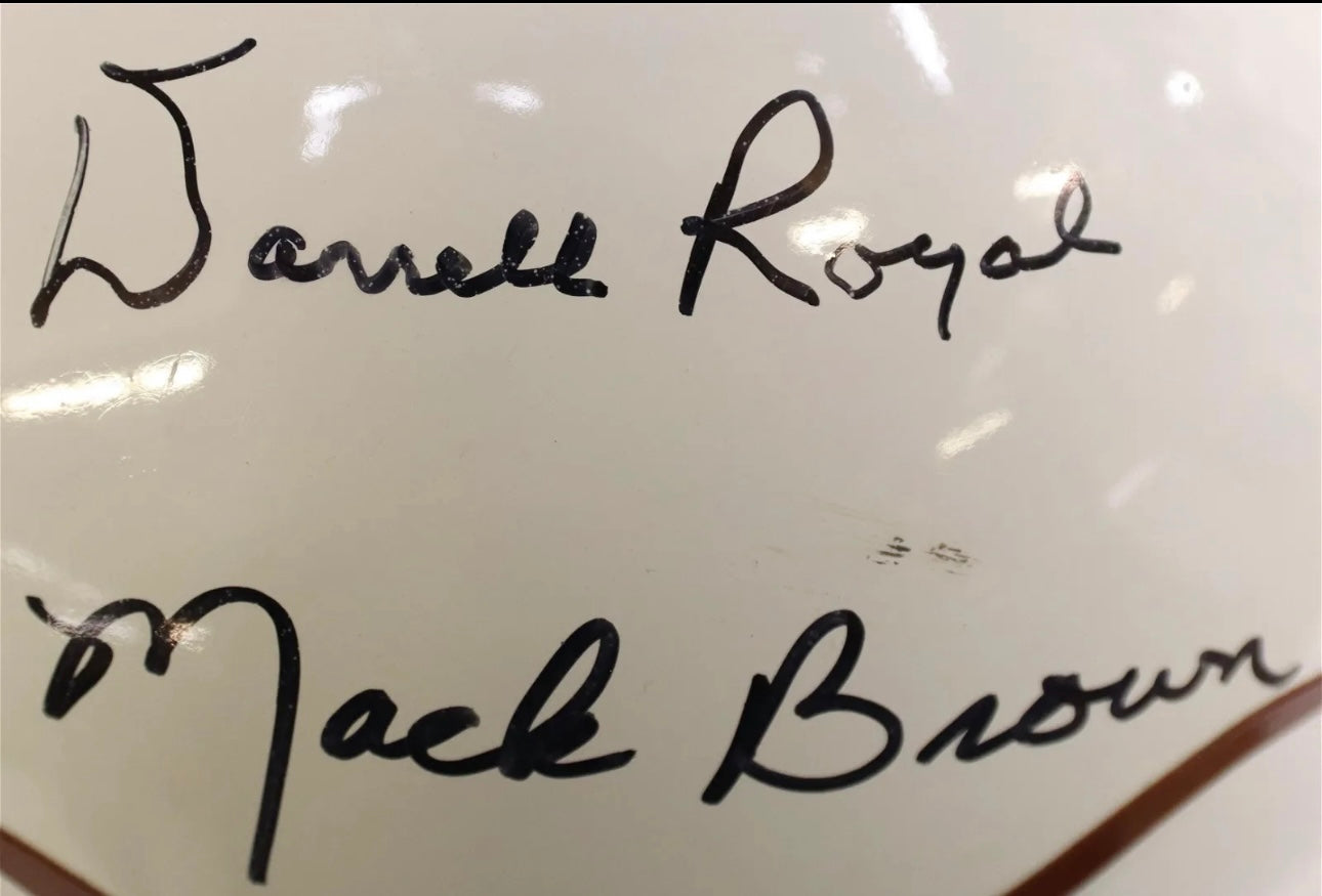 U.T. Longhorns 2005 Game Used Rose Bowl Helmet Royal & Brown Autographed