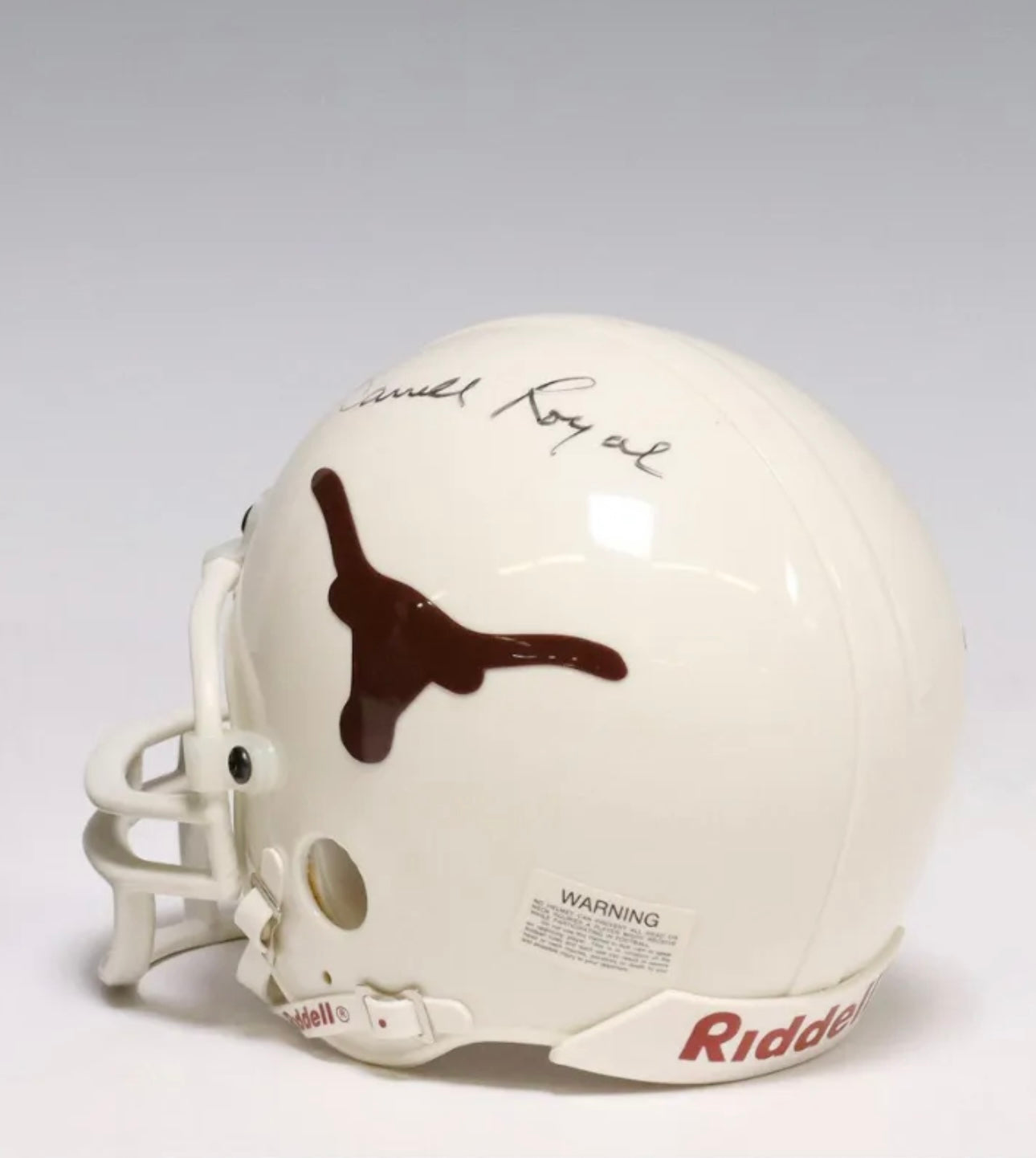 U.T. Longhorns Football Mini Helmet Signed By Darrell Royal
