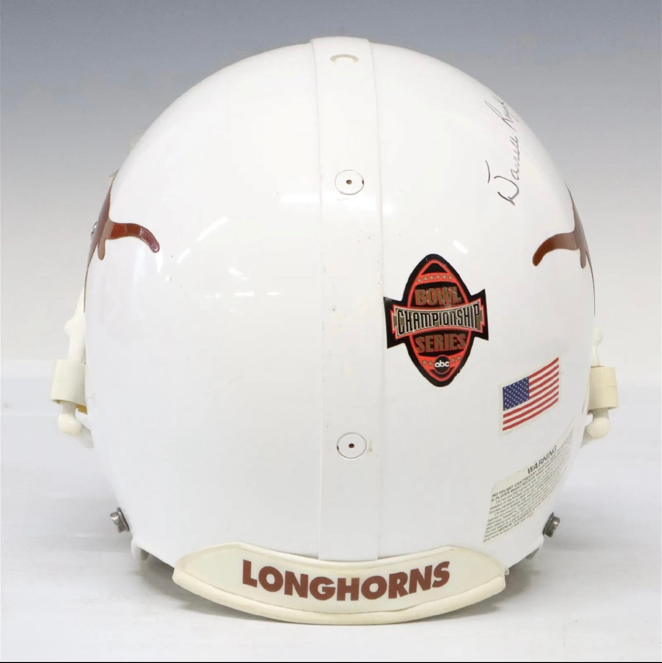 U.T. Longhorns Rose Bowl Game Used Helmet Autographed By Darrell Royal