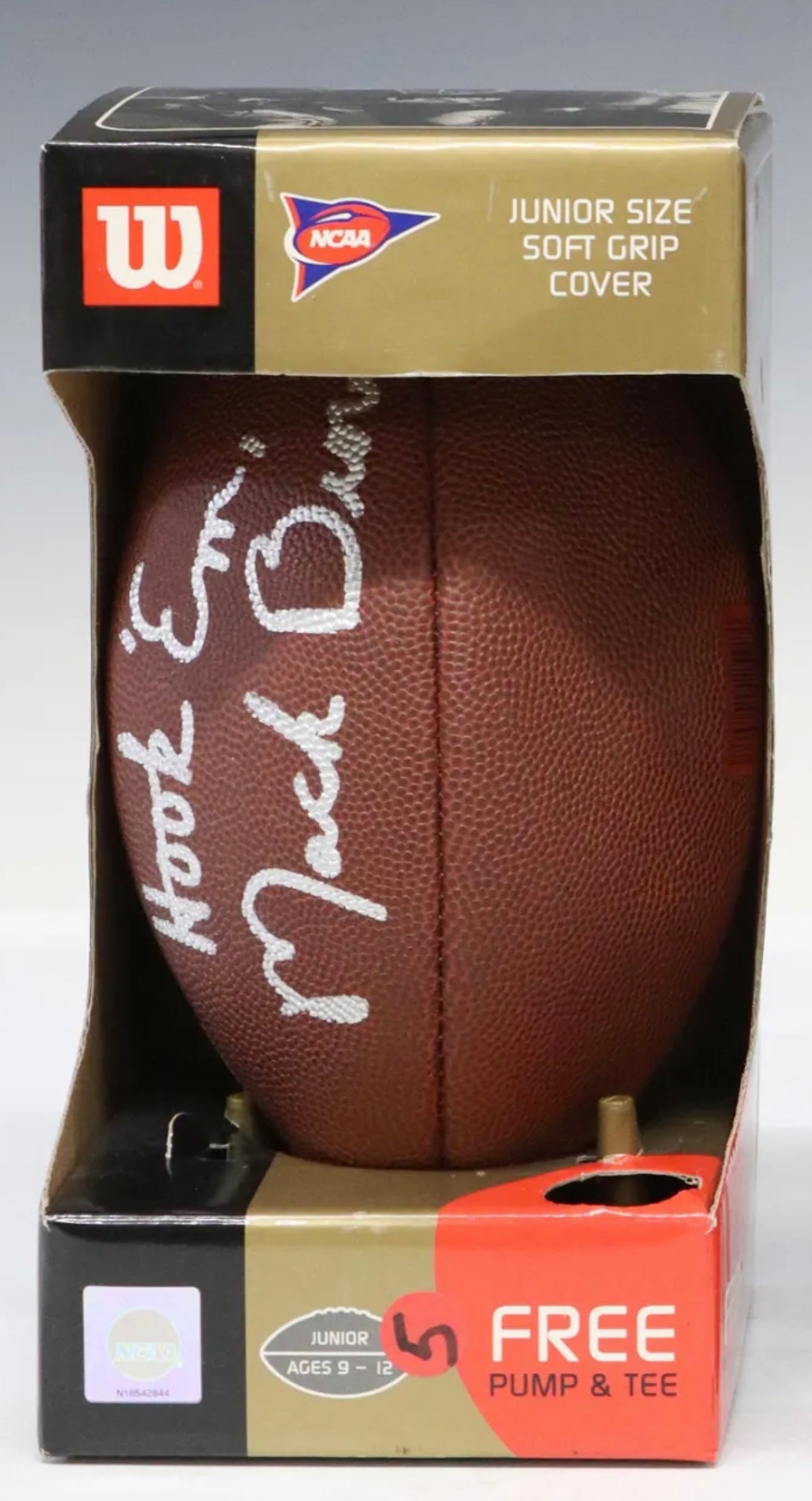 U.T. Longhorns Wilson Jr. Size NCAA Football Signed Hook Em Mack Brown