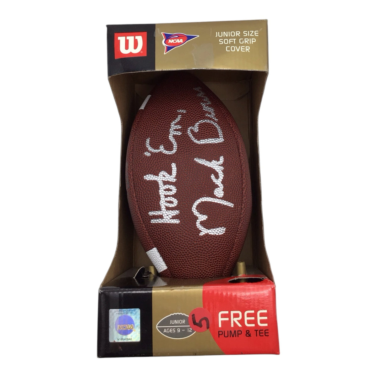 U.T. Longhorns Wilson Jr. Size NCAA Football Signed Hook Em Mack Brown