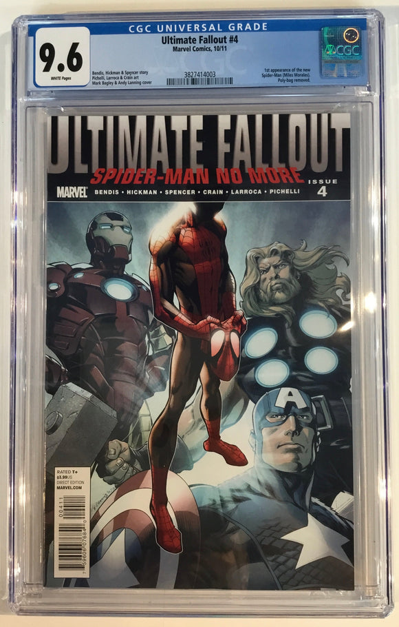 Ultimate Fallout #4 - Marvel 2011 - CGC 9.6 - First Miles Morales as Spider-Man