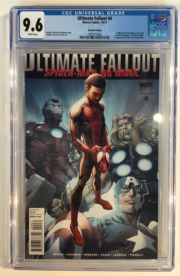 Ultimate Fallout #4 - second print - Marvel 2011 - CGC 9.6 - First Miles Morales