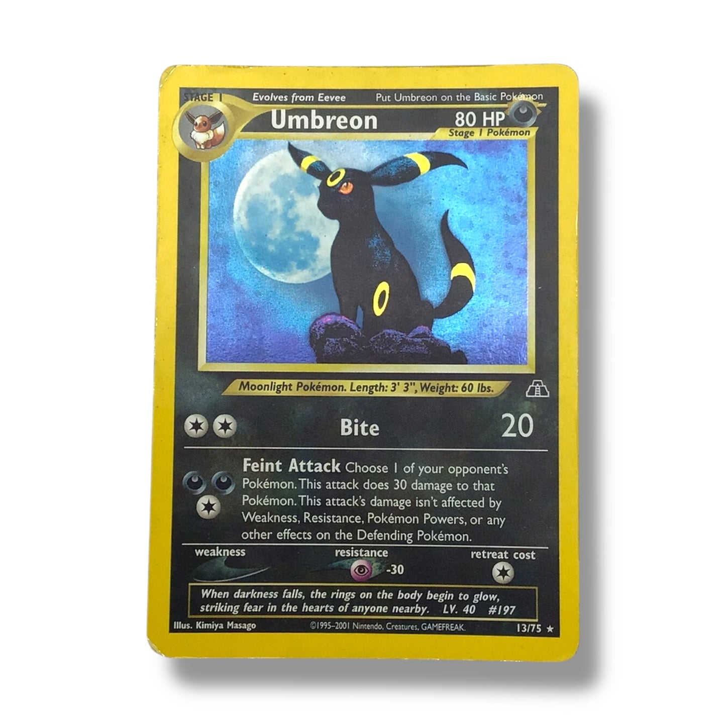 Umbreon (Holofoil) Pokémon Card - Neo Discovery (Heavily Played)