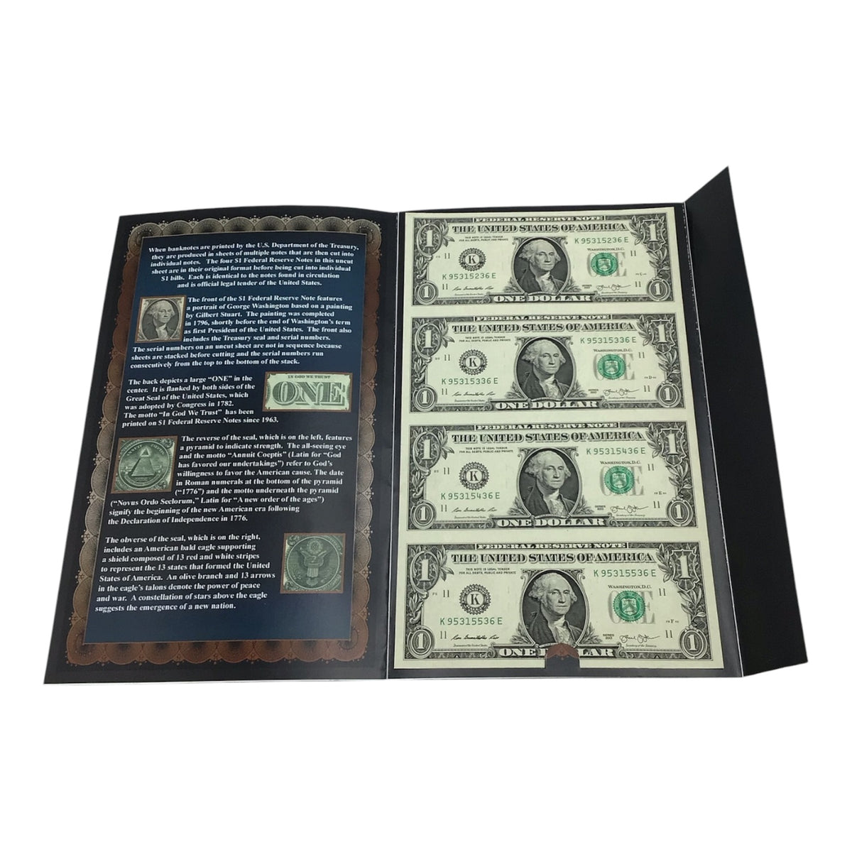 Uncut Sheet of United States $1 Federal Reserve Notes