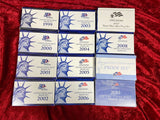 United States Proof Set Lot 1999 Thru 2021 - With Boxes and COA