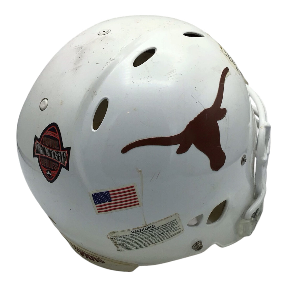 University Of Texas Football Helmet Game Used Autographed By Mack Brown