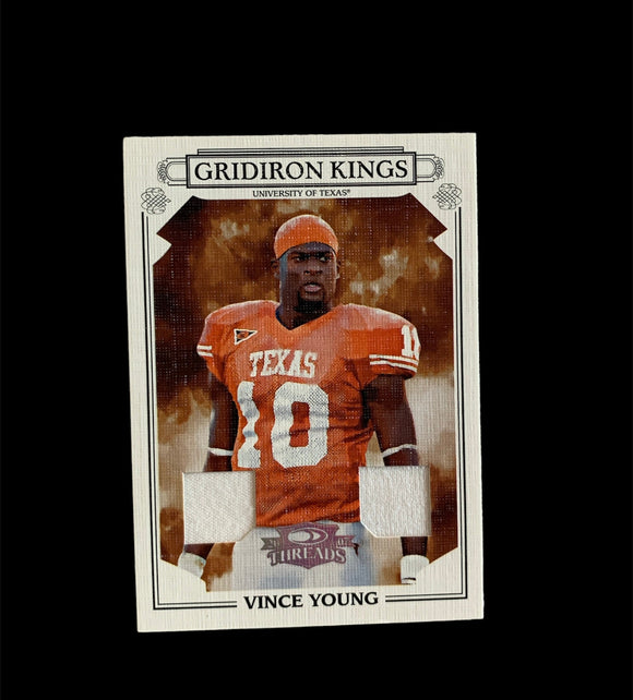 VINCE YOUNG 07 DONRUSS THREADS GRIDIRON KINGS /100 Jersey Patch TEXAS LONGHORN