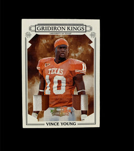 VINCE YOUNG 07 DONRUSS THREADS GRIDIRON KINGS 3/10 Jersey Patch TEXAS LONGHORN