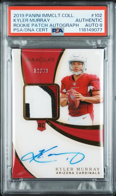 2019 Immaculate RPA /99 Kyler Murray RC Rookie Auth Auto PSA 8 Pop 1! - 118149077