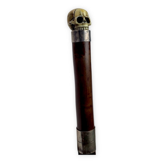 Victorian Antique Sword Cane with Skull Pommel