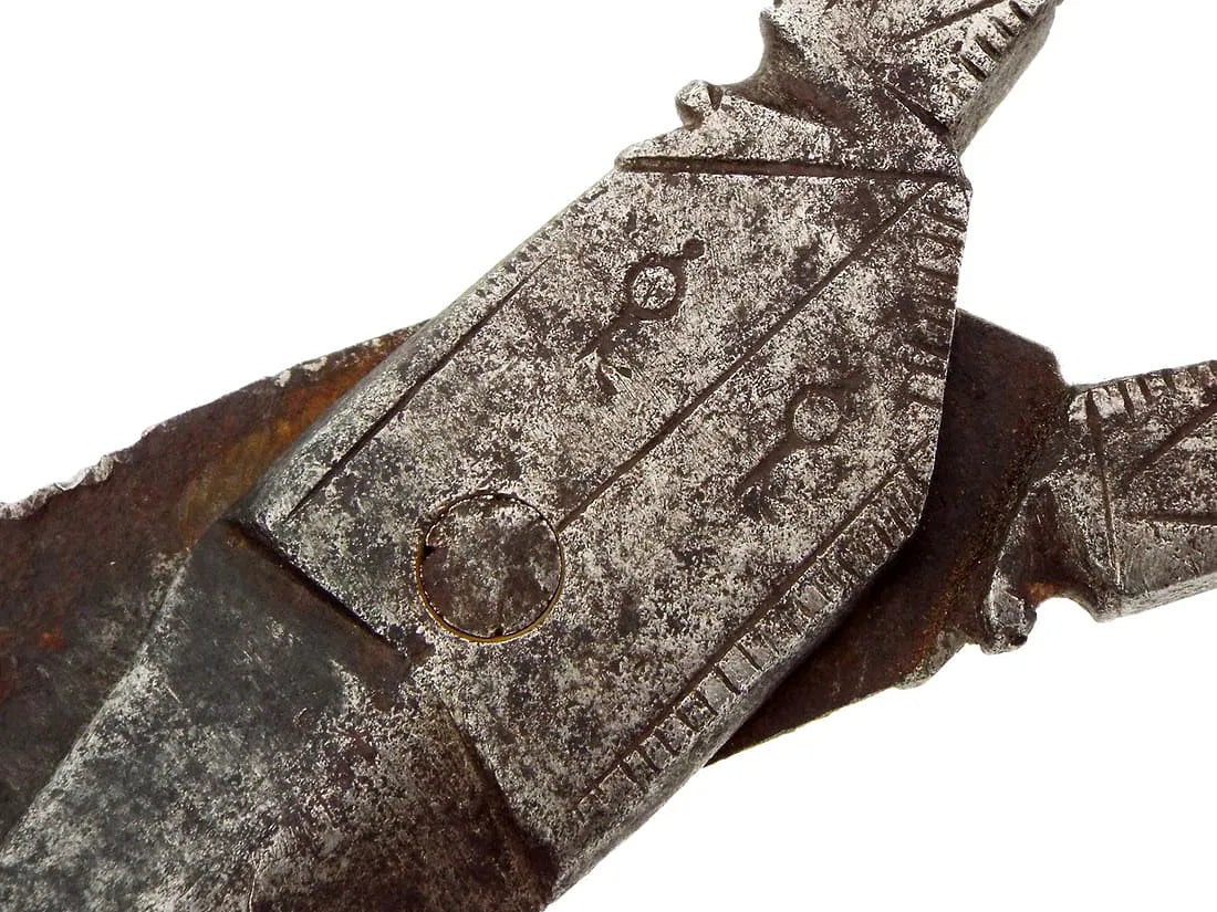 Victorian Era or Earlier Antique Steel Engraved Scissors