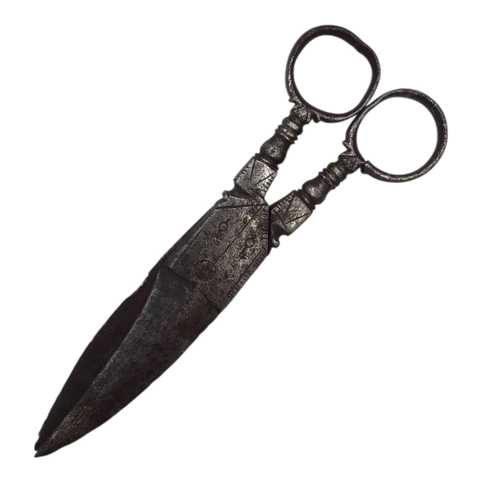 Victorian Era or Earlier Antique Steel Engraved Scissors