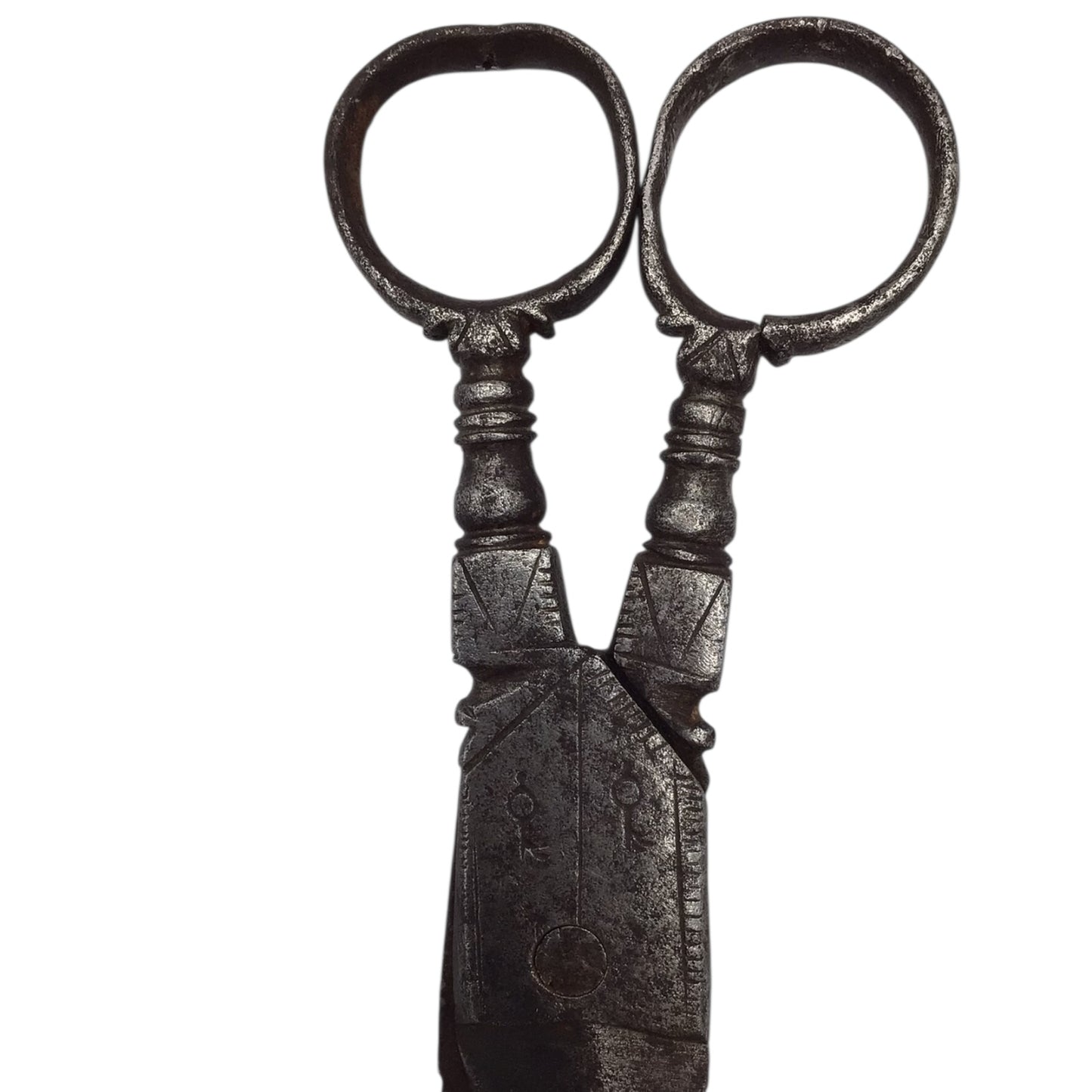 Victorian Era or Earlier Antique Steel Engraved Scissors