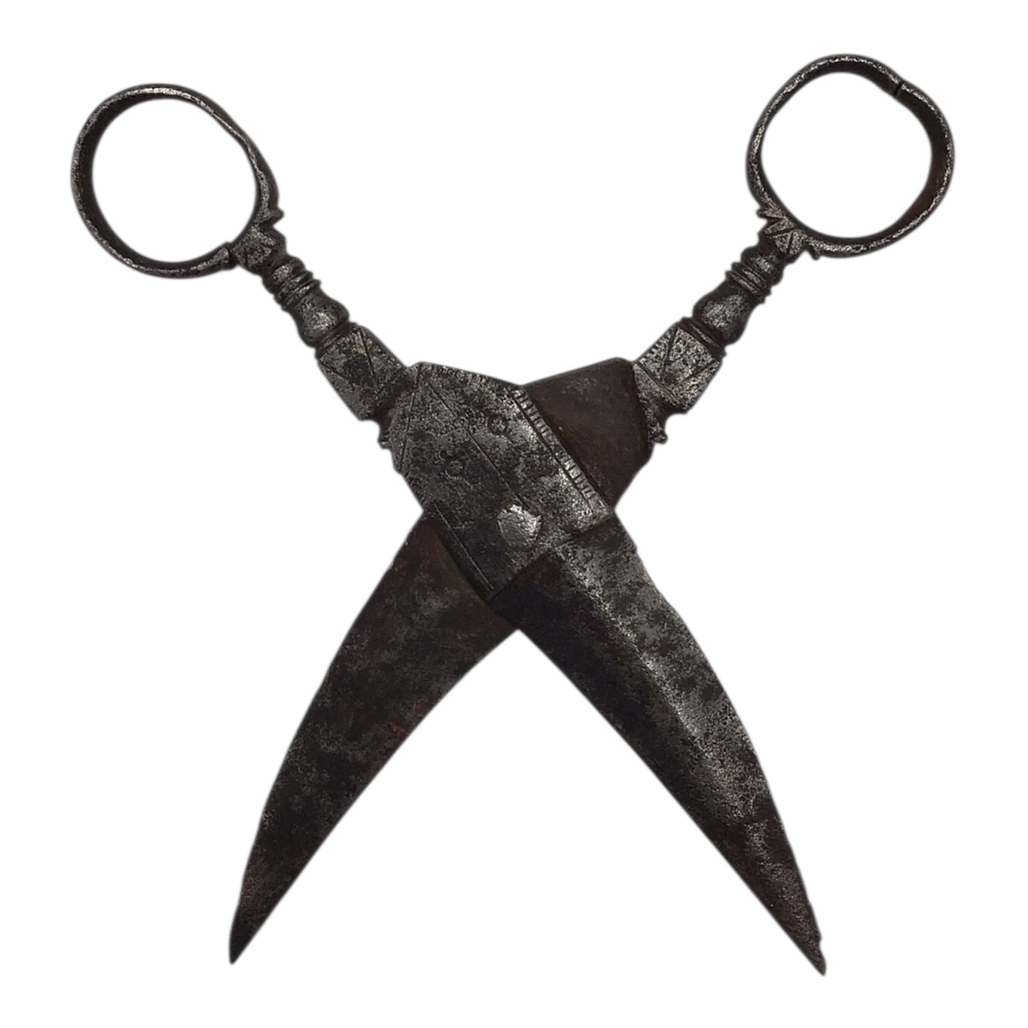 Victorian Era or Earlier Antique Steel Engraved Scissors