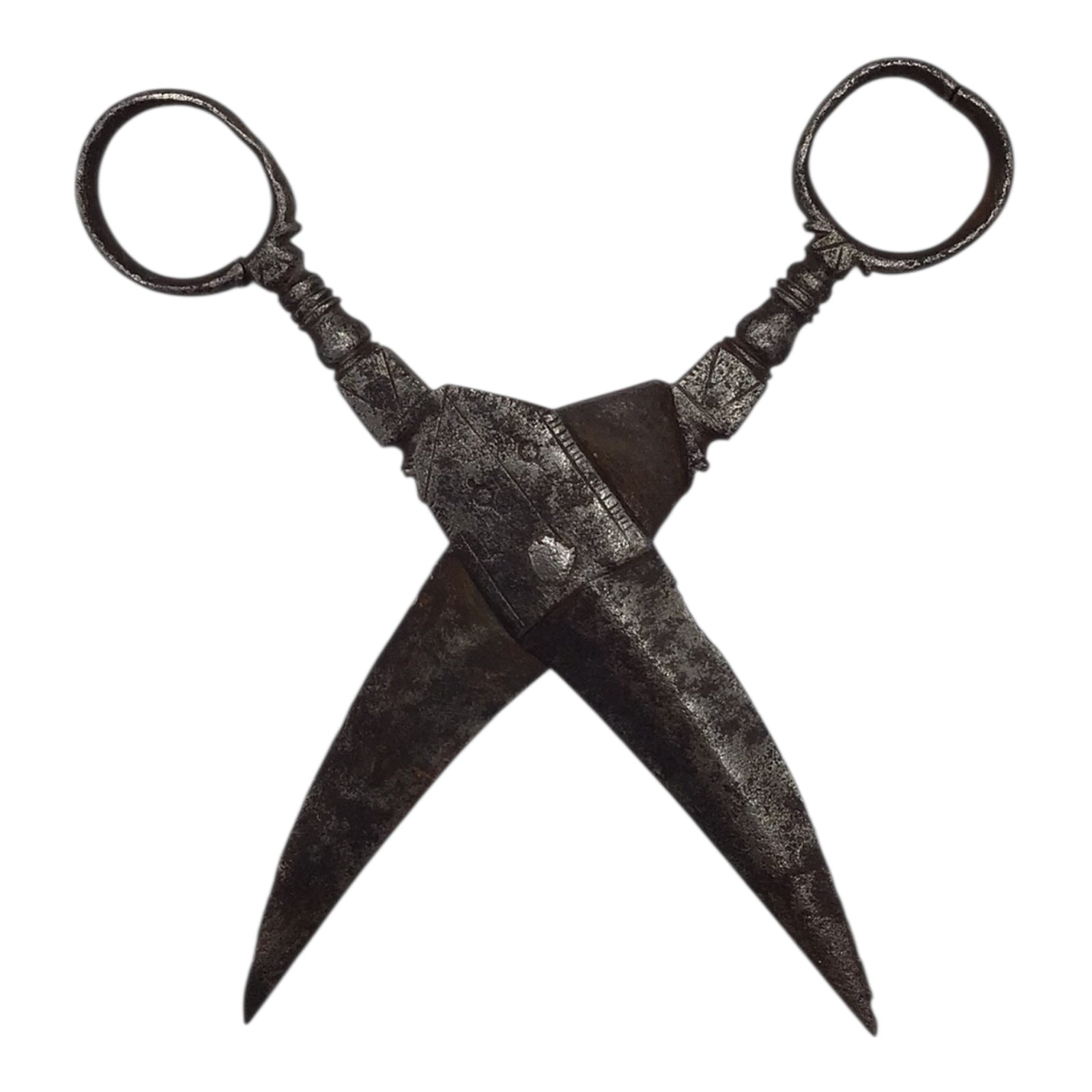 Victorian Era or Earlier Antique Steel Engraved Scissors