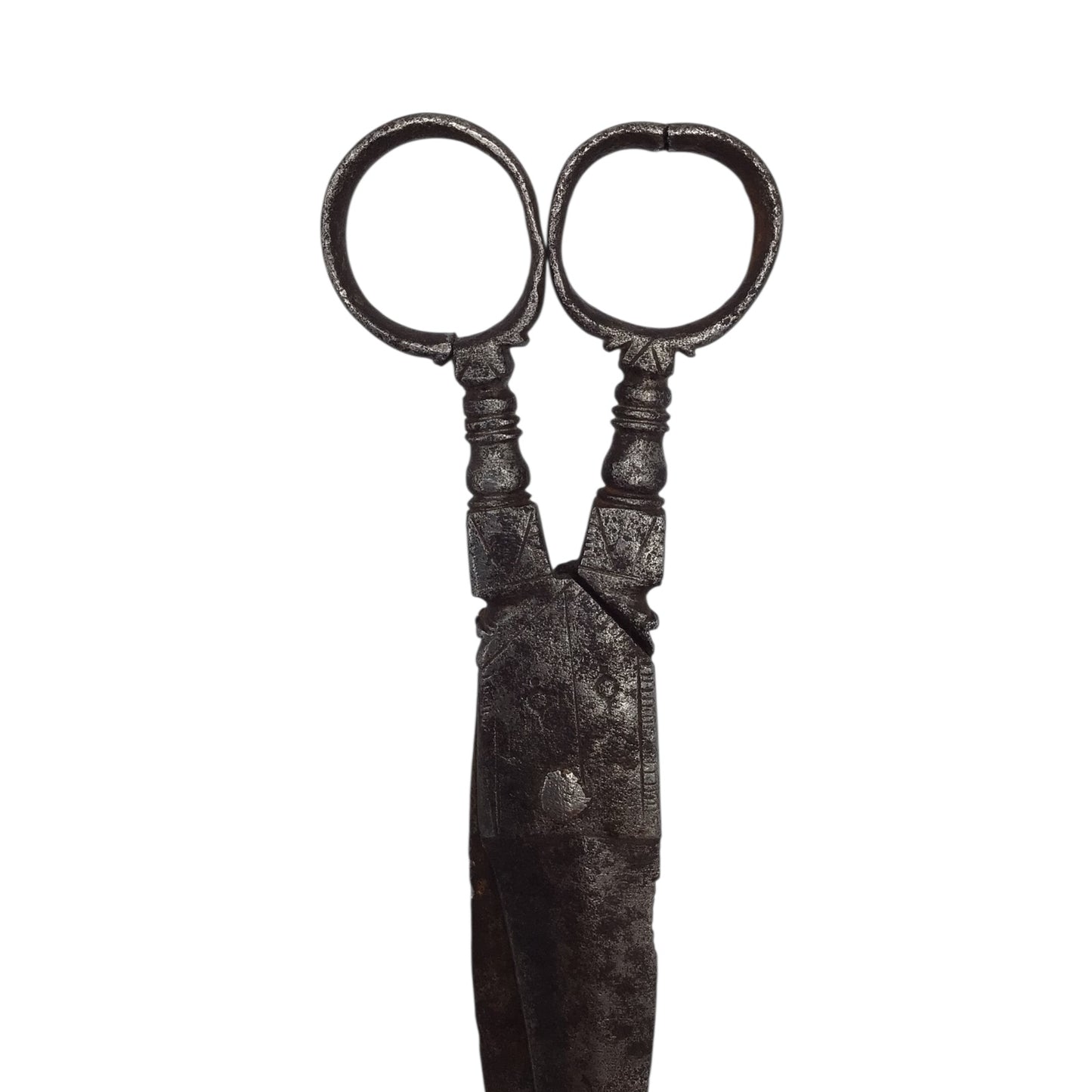 Victorian Era or Earlier Antique Steel Engraved Scissors
