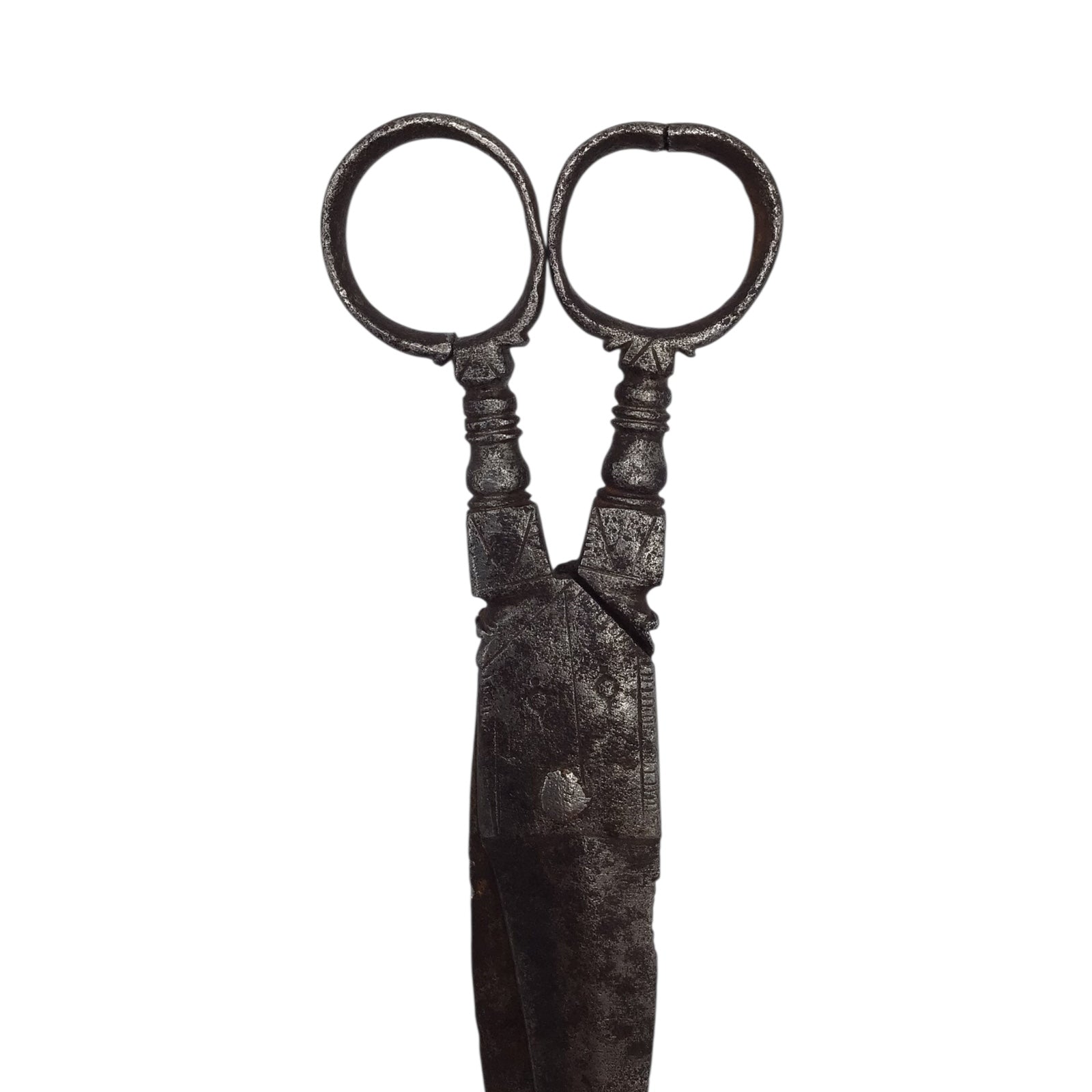 Victorian Era or Earlier Antique Steel Engraved Scissors