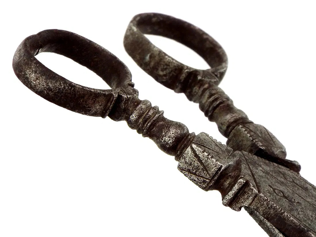 Victorian Era or Earlier Antique Steel Engraved Scissors