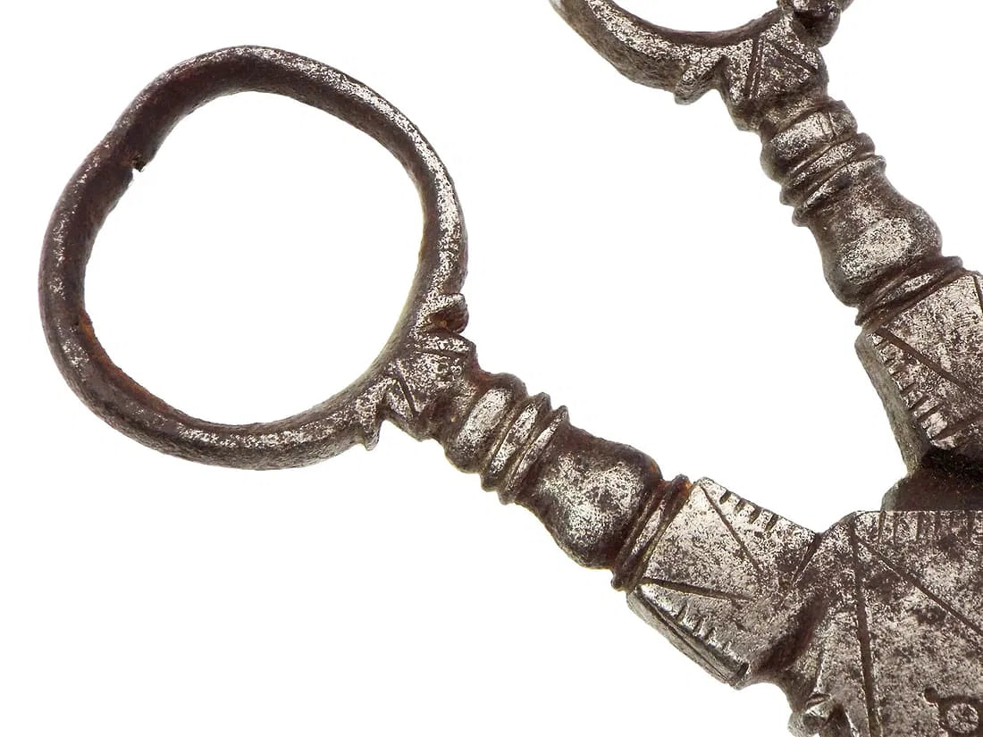 Victorian Era or Earlier Antique Steel Engraved Scissors