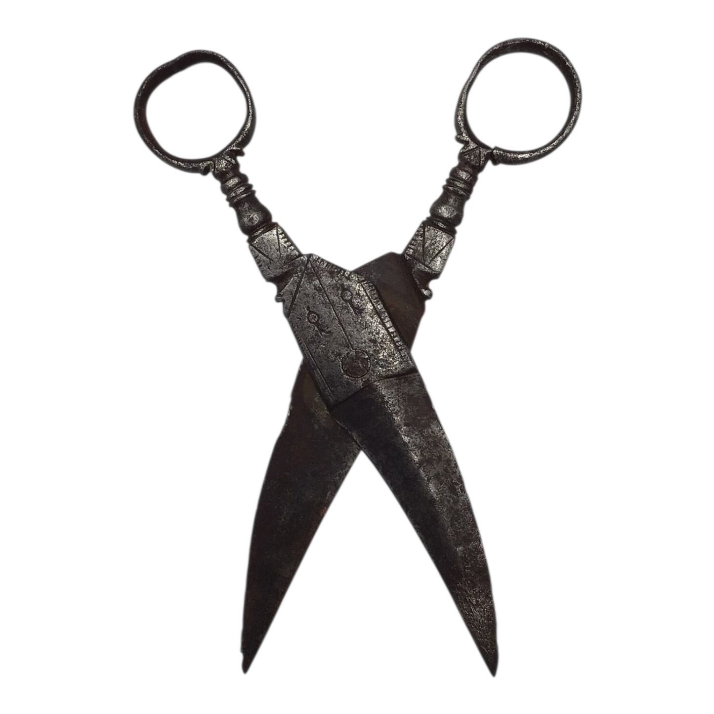 Victorian Era or Earlier Antique Steel Engraved Scissors