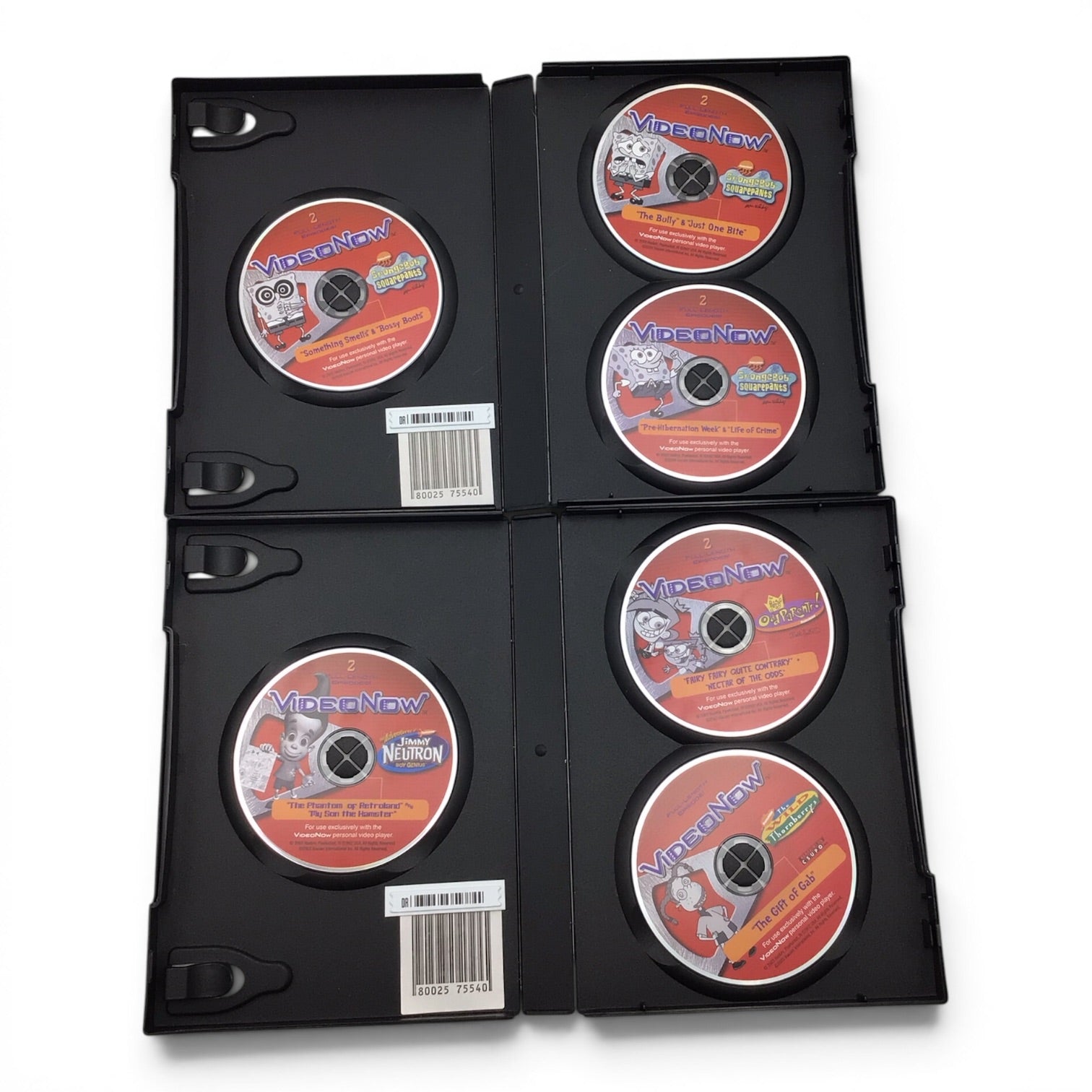 Video Now Player w/ 6 Discs (Spongebob, Jimmy Neutron, & More) - Tested & Working