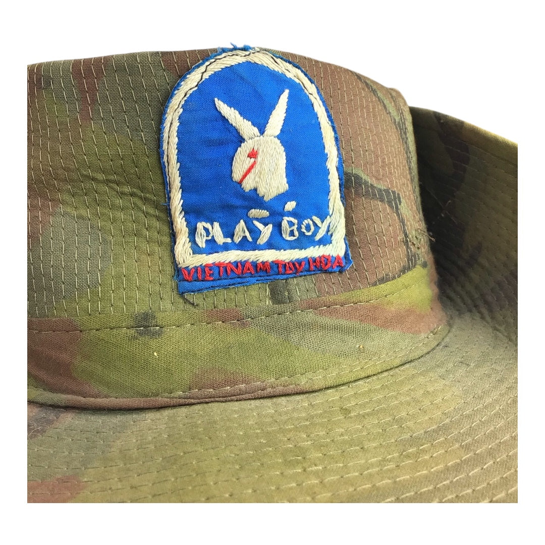 Vietnam War Era Boonie Cap with In-Country “Playboy Vietnam - Tuy Hoa” Insignia