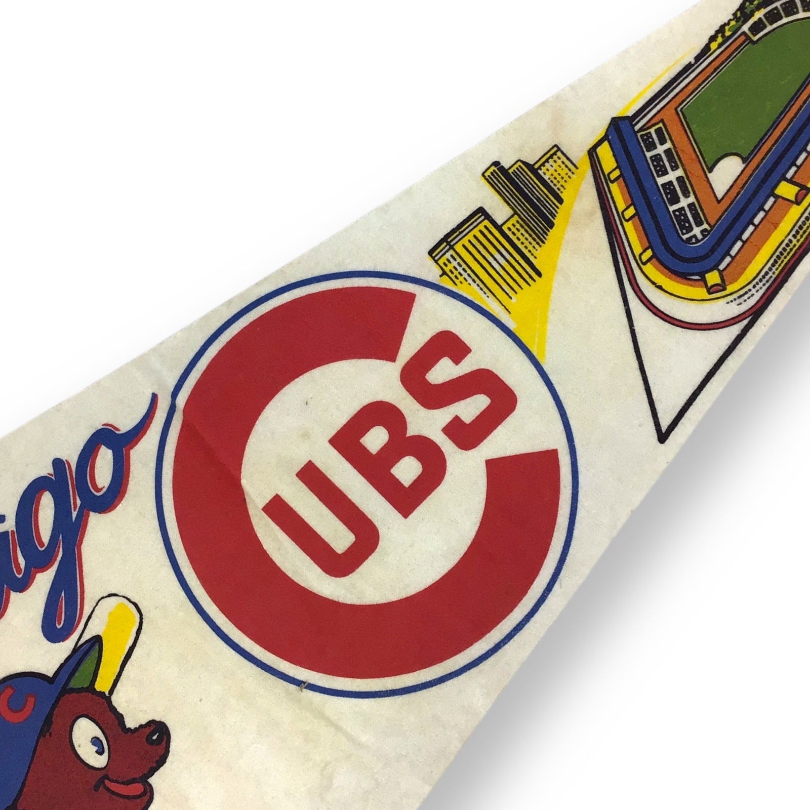 Vintage 1940s Chicago Cubs Pennant – Full Size Wrigley Field MLB