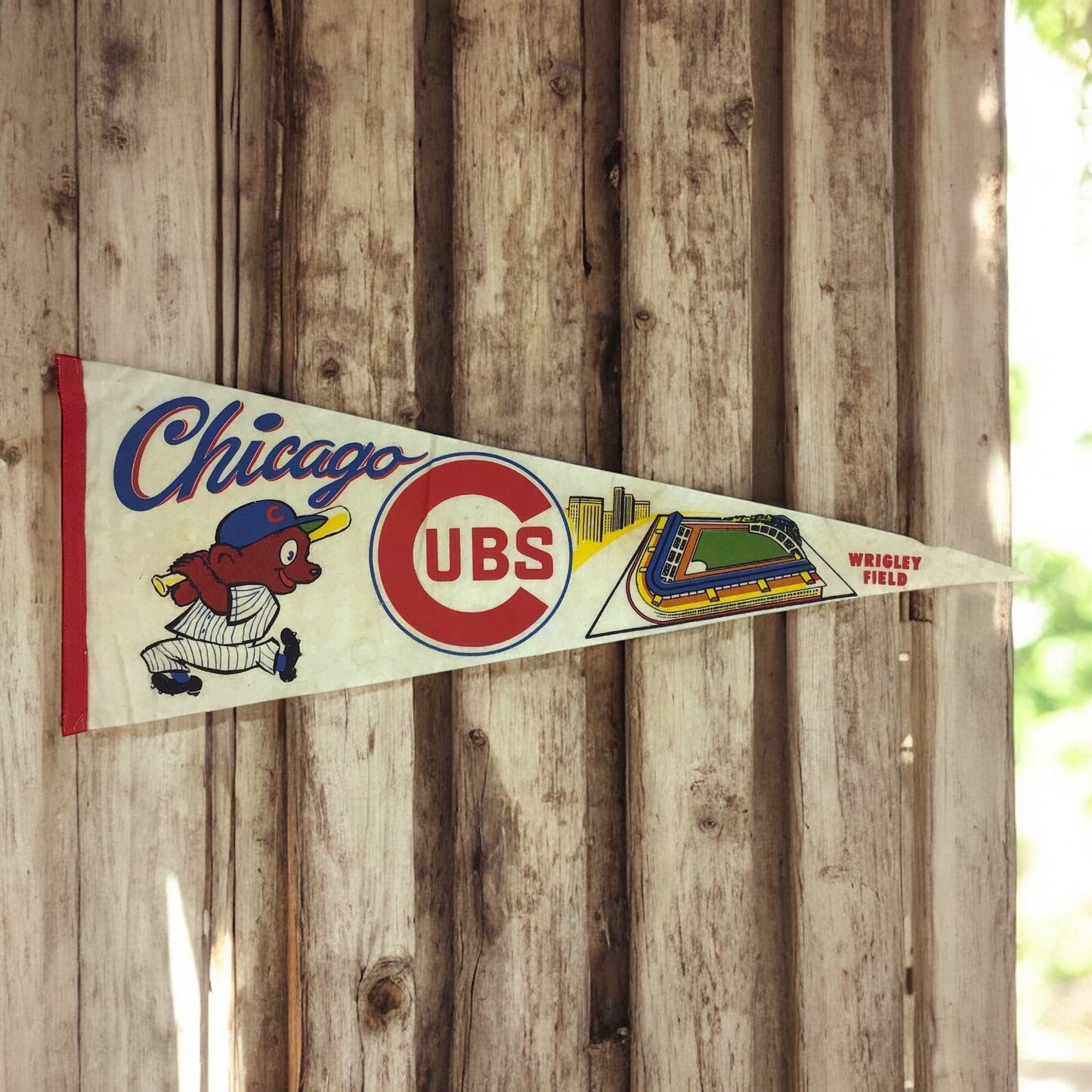 Vintage 1940s Chicago Cubs Pennant – Full Size Wrigley Field MLB